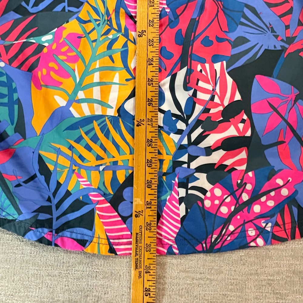 LAUREN JAMES Womens Water Resistant Hooded Anorak Jacket XXL Tropical Packable - Picture 10 of 11